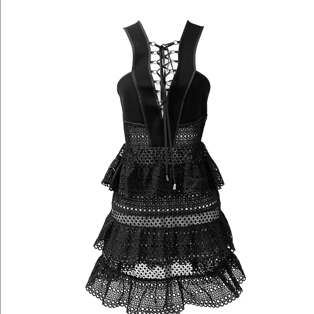 Self Portrait Black Eyelet Dress